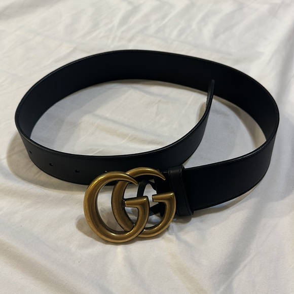 Gucci Belt Wide Leather Black Size 65 - Picture 3 of 11